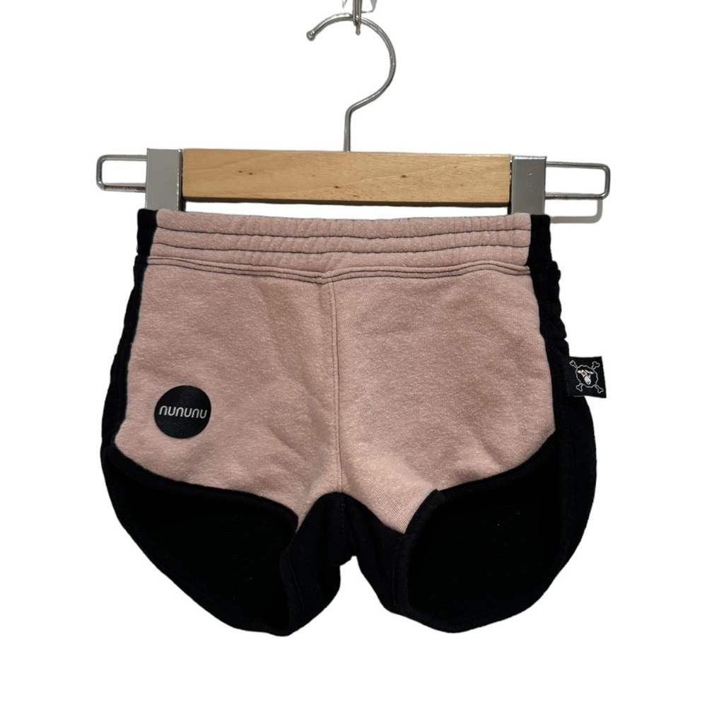 NUNUNU pink & black colourblock retro lounge shorts - 12-18M